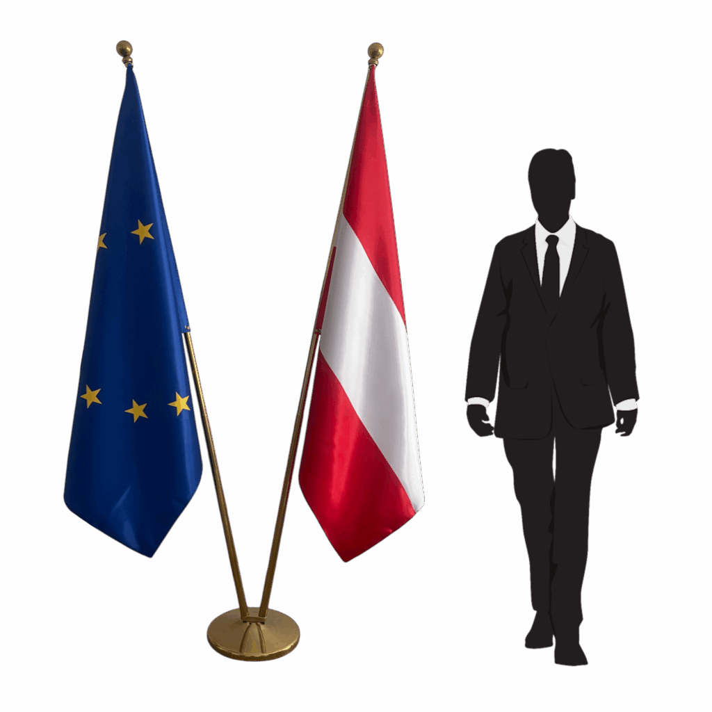 drapeau autriche sur pied
