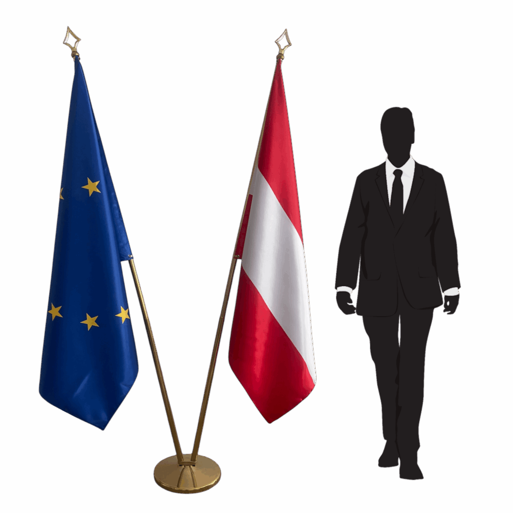 drapeau autriche sur pied
