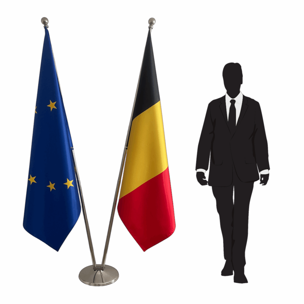 drapeau belge sur pied