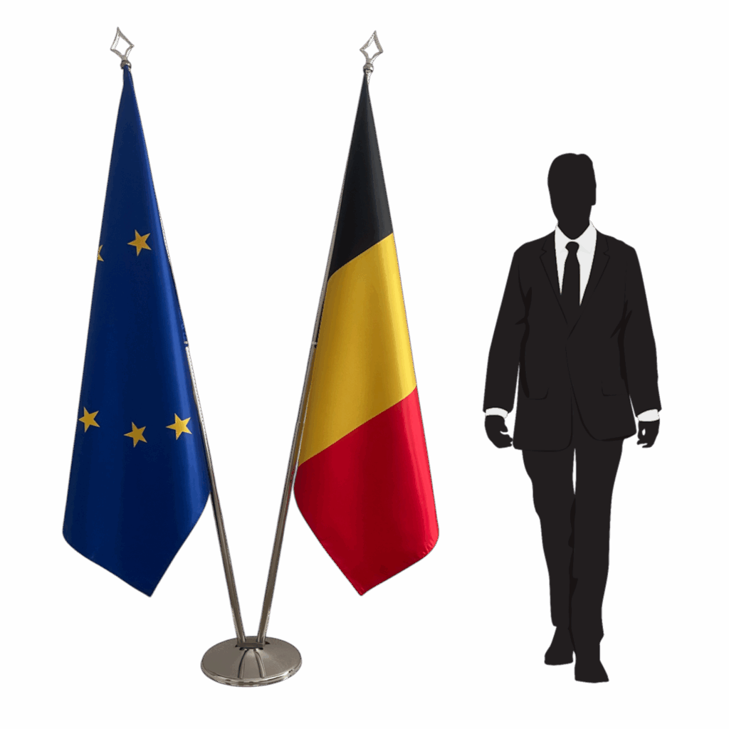 drapeau belge sur pied