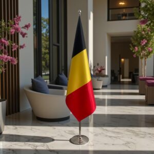 drapeau belge sur hampe