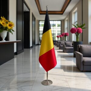 drapeau belge sur hampe