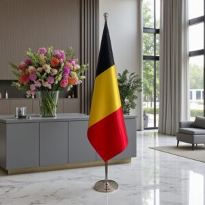 drapeau belge sur hampe