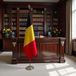 drapeau belge sur hampe