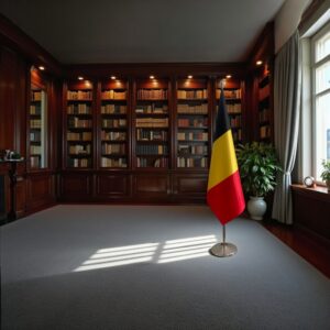drapeau belge sur hampe