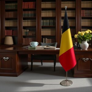 drapeau belge sur hampe