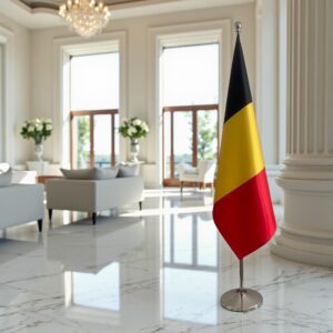 drapeau belge sur hampe