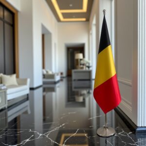 drapeau belge sur hampe