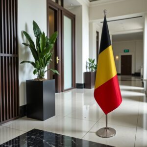 drapeau belge sur hampe