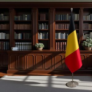 drapeau belge sur hampe