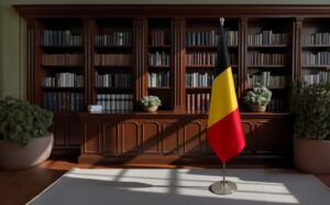 drapeau belge sur hampe