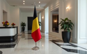 drapeau belgique sur pied