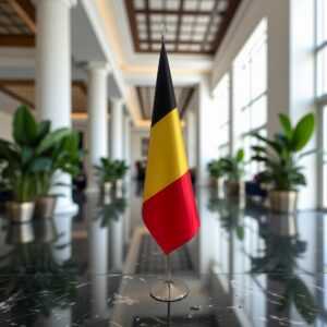 drapeau belgique sur pied