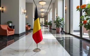 drapeau belgique sur pied