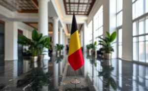 drapeau belgique sur pied