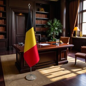 drapeau belgique sur pied