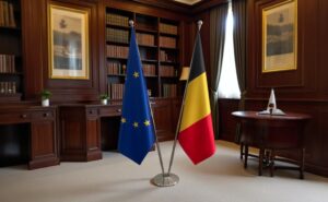 drapeau belgique sur pied