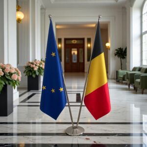 drapeau belgique sur pied