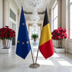 drapeau belgique sur pied