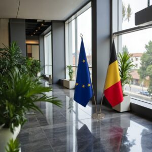 drapeau belgique sur pied