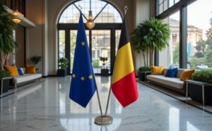 drapeau belgique sur pied