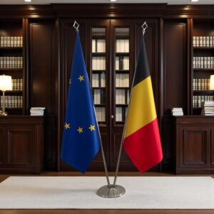 drapeau belgique sur pied