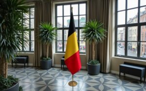 drapeau belgique sur pied