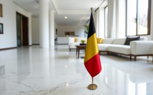 drapeau belgique sur pied