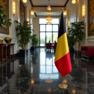 drapeau belgique sur pied