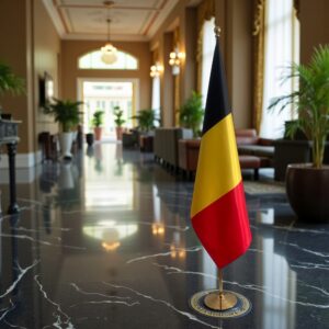 drapeau belgique sur pied