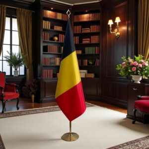 drapeau belgique sur hampe