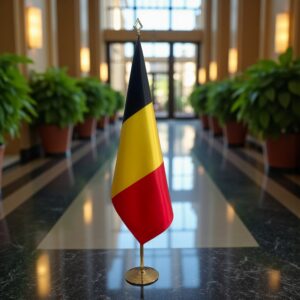 drapeau belgique sur hampe