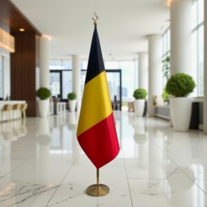 drapeau belgique sur hampe