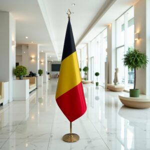 drapeau belgique sur hampe