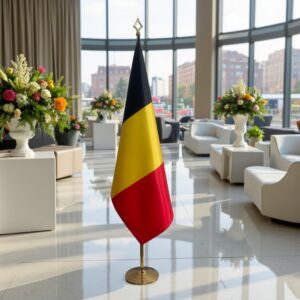drapeau belgique sur hampe