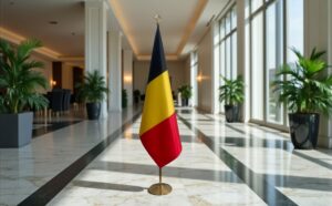 drapeau belgique sur hampe