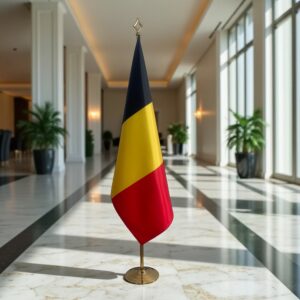 drapeau belgique sur hampe