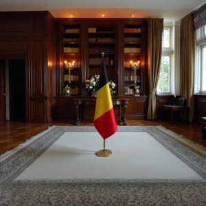 Drapeau de la Belgique avec pied