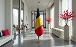 Drapeau de la Belgique avec pied