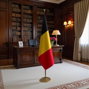 Drapeau de la Belgique avec pied
