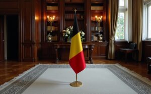 Drapeau de la Belgique avec pied