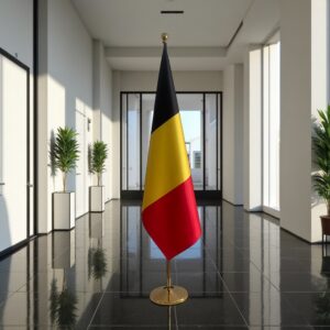 Drapeau de la Belgique avec pied