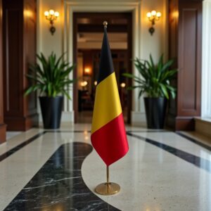 Drapeau de la Belgique avec pied