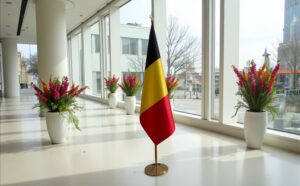 drapeau belgique sur hampe