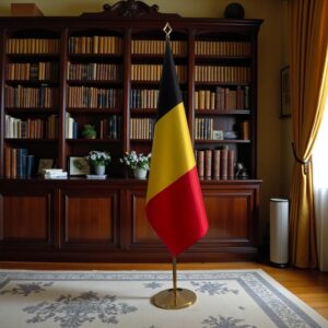 drapeau belgique sur hampe