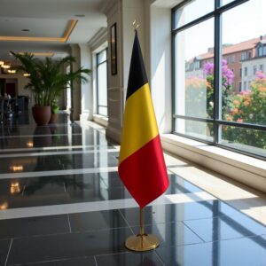 drapeau belgique sur hampe