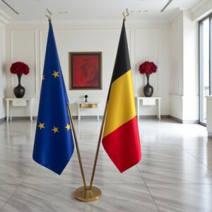 drapeau belge sur socle