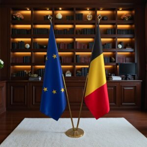 drapeau belge sur socle