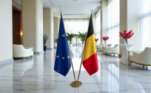 drapeau belge sur socle