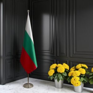 Pavillon bulgarie avec socle en granit antidérapant